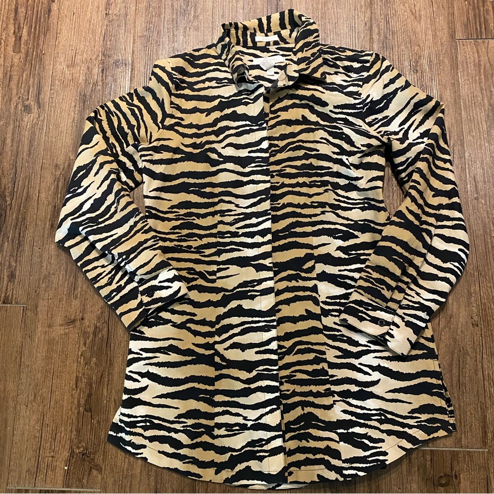 Chicos tunic size 0 Zebra Print Button-Up Shirt - image 3